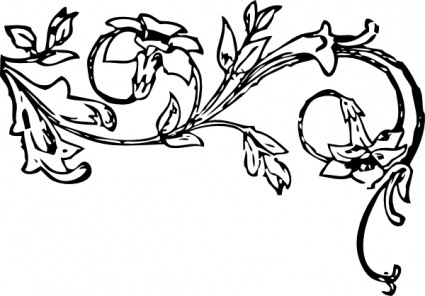 Ornate Floral Vine Border Illustration - Free Decorative Clipart