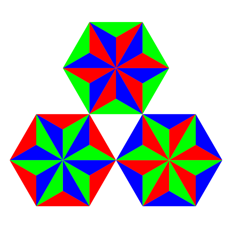 Geometric Hexagon Pattern Design - Symmetric Triangular Tessellation