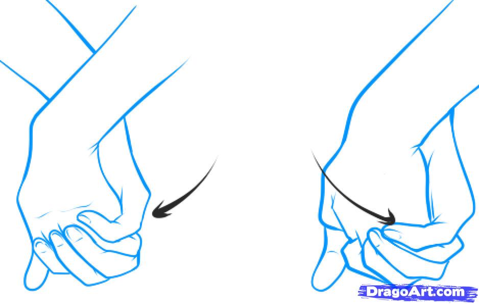 Cute Anime Couple Holding Hands Drawing Photo  Drawing Skill
