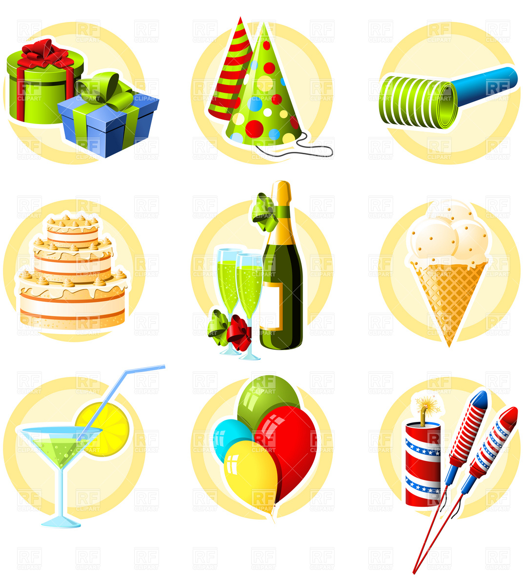 Birthday and celebration icons, Holiday, download Royalty-free 
