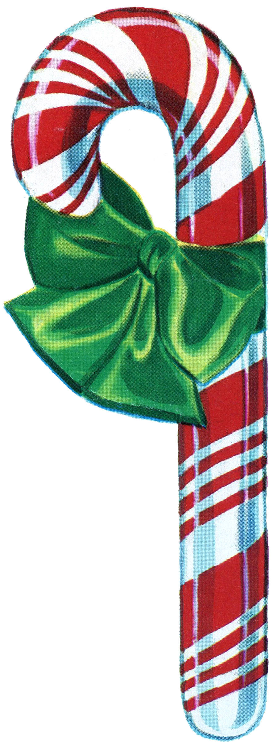Free Vintage Christmas Clip Art - Candy Cane - The Graphics Fairy