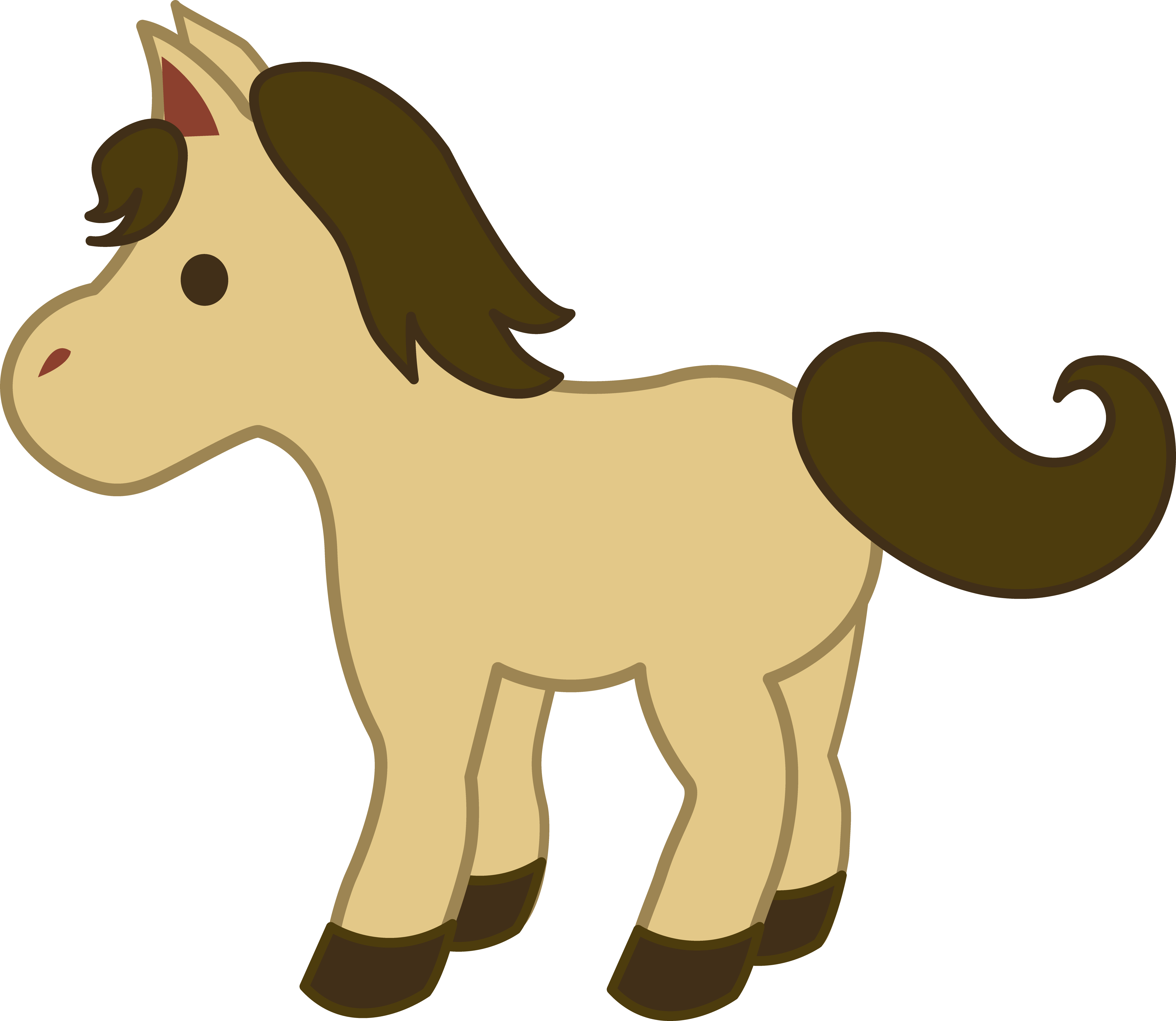 Cute Cream Colored Pony - Free Clip Art