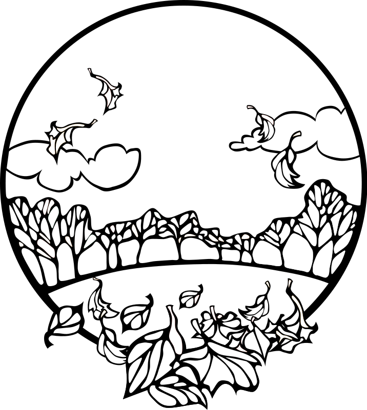 Black And White Fall Clip Art