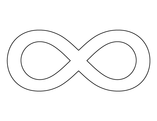 Infinity symbol pattern. Use the printable outline for crafts 