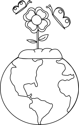 Black and White Earth and Nature Clip Art - Black and White Earth 