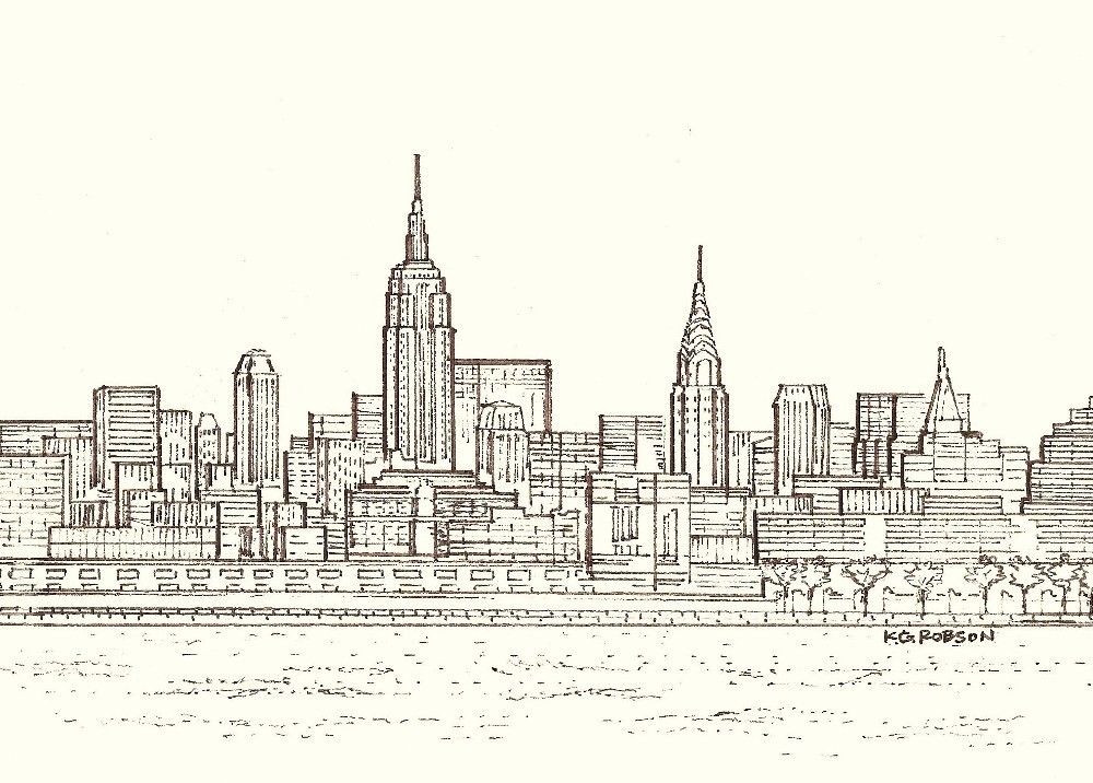 New York Skyline Stock Illustration  Download Image Now  New York City  Urban Skyline Sketch  iStock