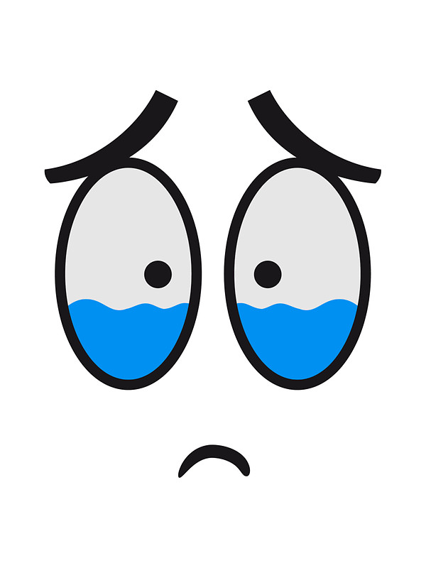 Shatterproof White Crying Face Cry Funny Cartoon Crying Smiley