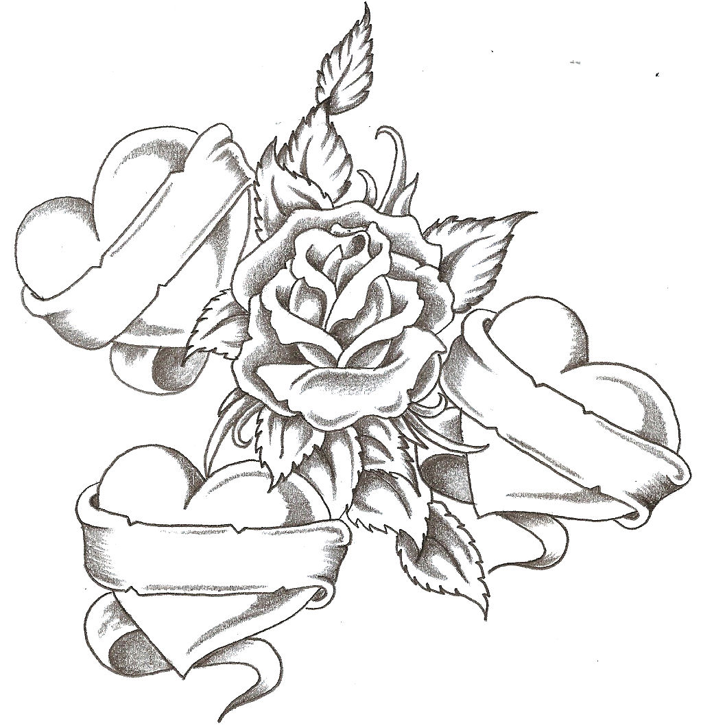 Roses Heart Lineart by kauniitaunia on DeviantArt  Heart drawing Flower  coloring pages Roses drawing