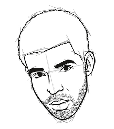 how to draw drake step by step