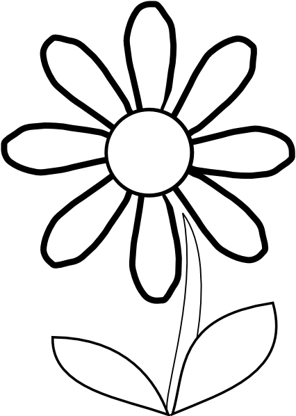 White Daisy With Stem clip art - vector clip art online, royalty 