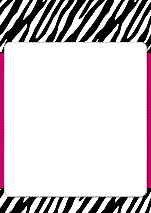 Printable Black And Pink Zebra Print Page Border
