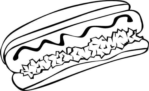 Hot Dog (b And W) clip art - vector clip art online, royalty free 