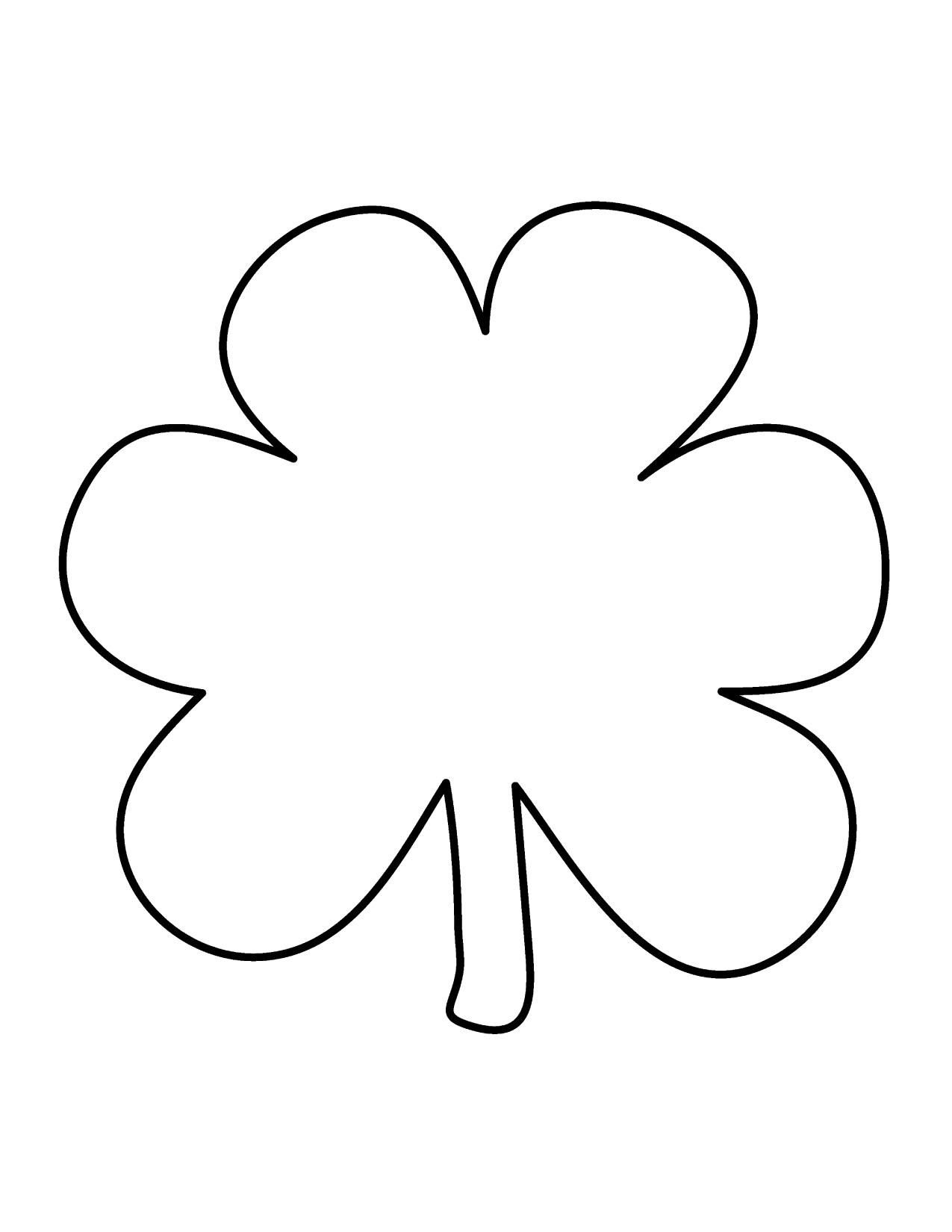 4 leaf clover clip art black and white