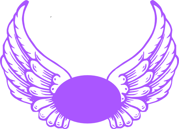 Purple And Purple Guardian Angel Wings clip art - vector clip art 