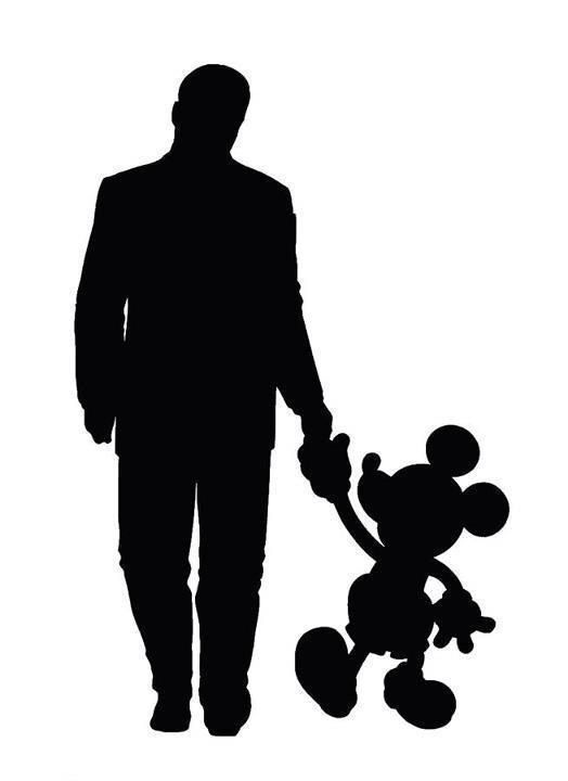 Walt and Mickey silhouette | Disney black and white | Clipart library