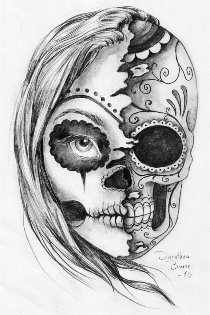 day of the dead tattoo drawings - Clip Art Library