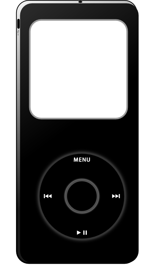 Ipod Black Black White Line Art Scalable Vector Graphics SVG 