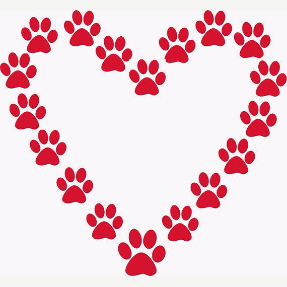 Paw Print Heart Stencil Dog Lover or Cat Lover by sookiedog