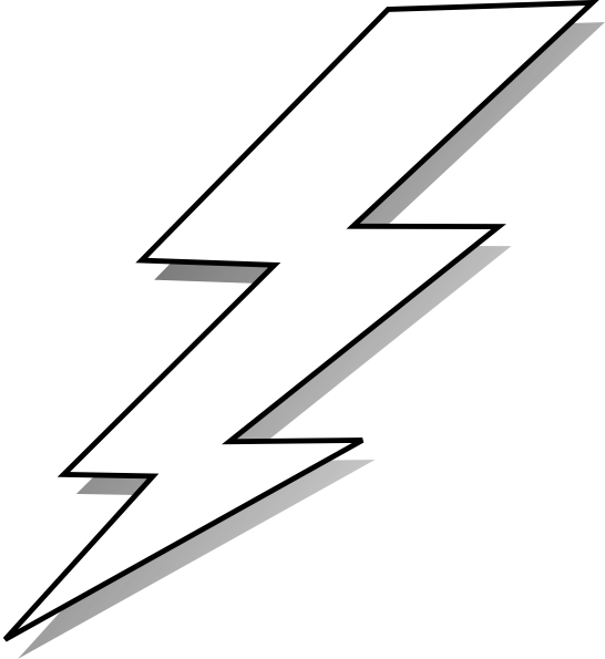Black And White Lightning Bolt clip art - vector clip art online 