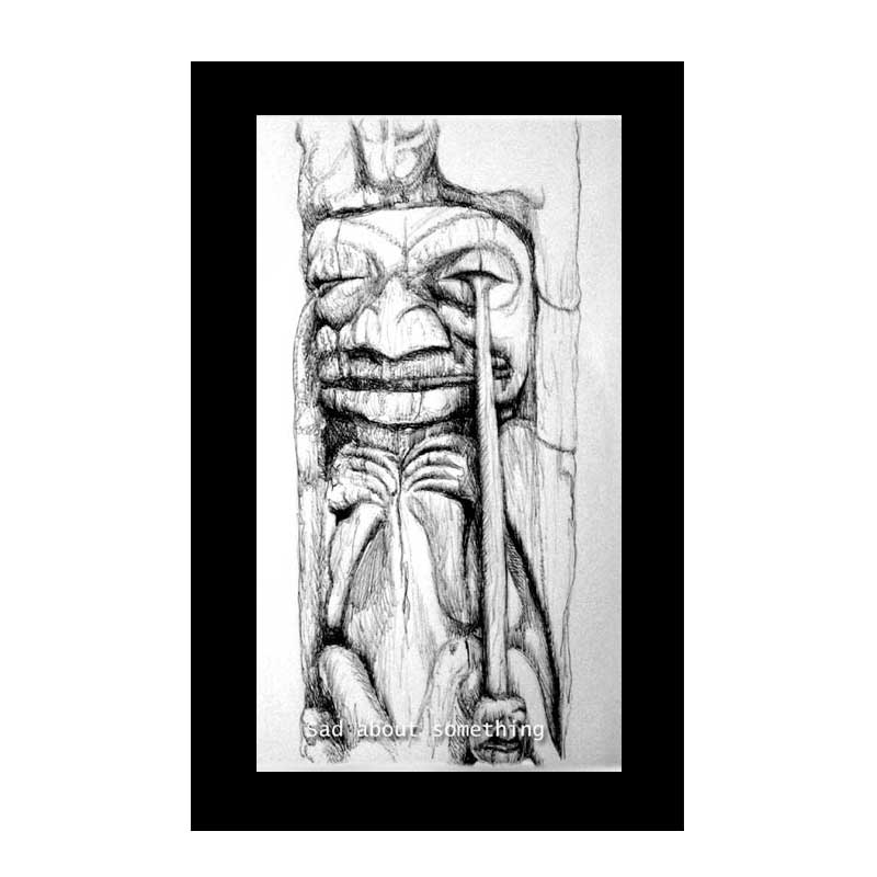 Indigenous Totem Pole Sketch - Expressive Cultural Artwork