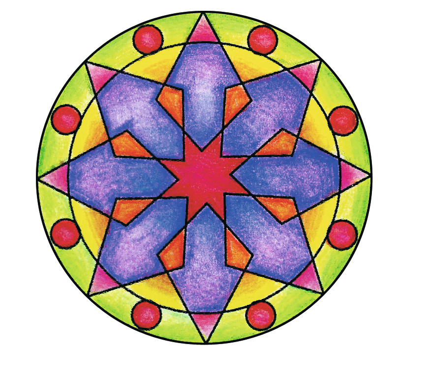 Colorful Hand-Drawn Mandala Art for Mindfulness & Decoration