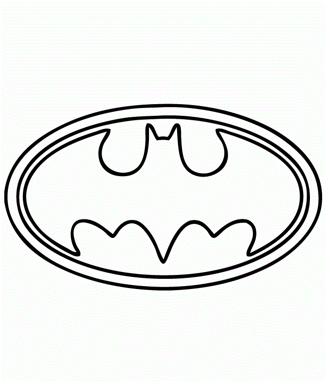 Batman Logo Line Art - Printable Coloring Pages