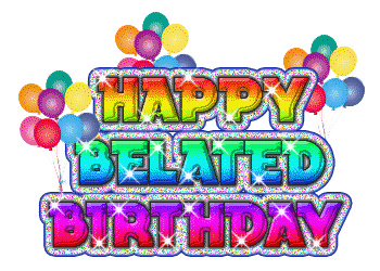 Happy Belated Birthday Greeting - Festive Celebration Design