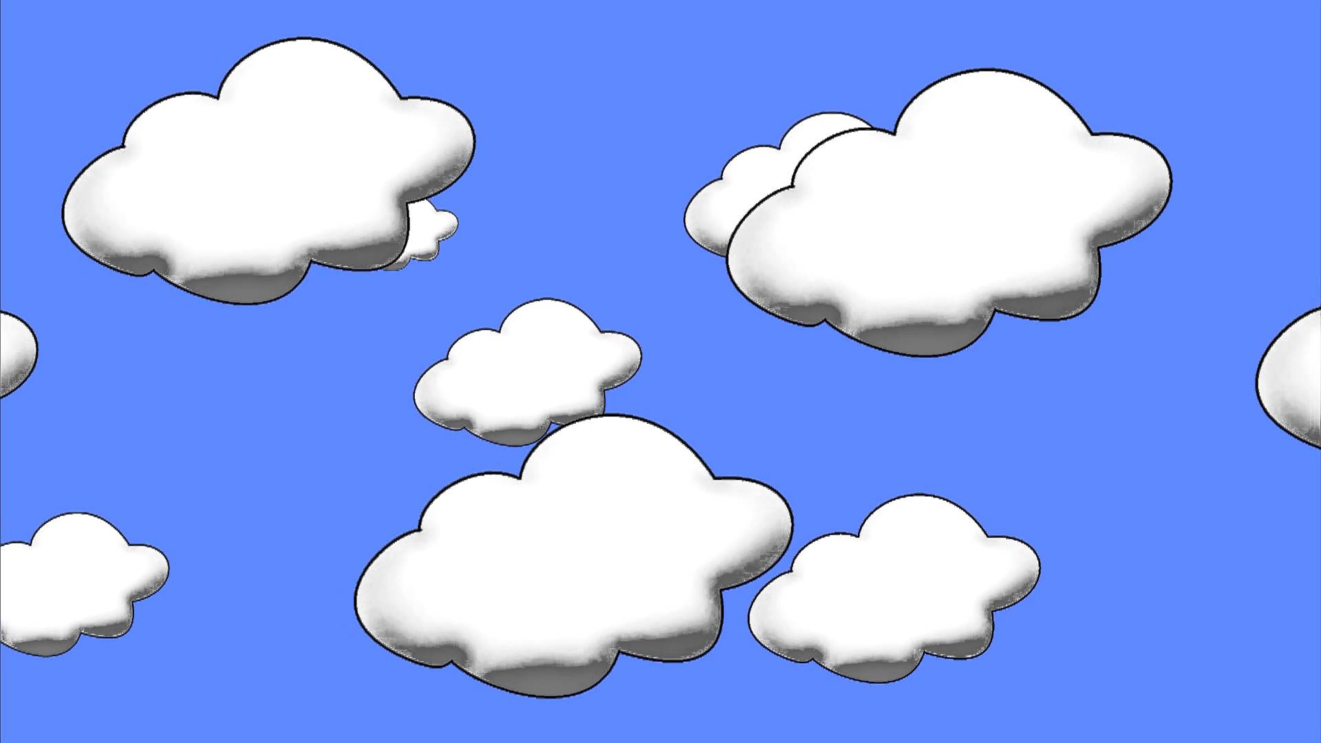 Cloud Cartoon : Thinking cartoon clouds (balloons) info motion graphic animation ( royalty free