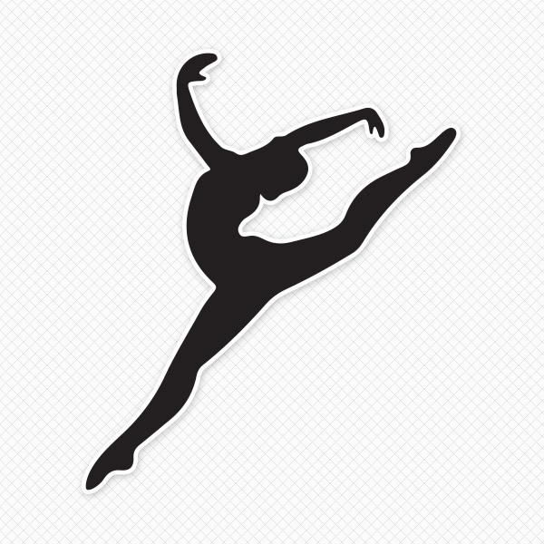 Jumping Gymnast Restickable Silhouette - Sticker Genius