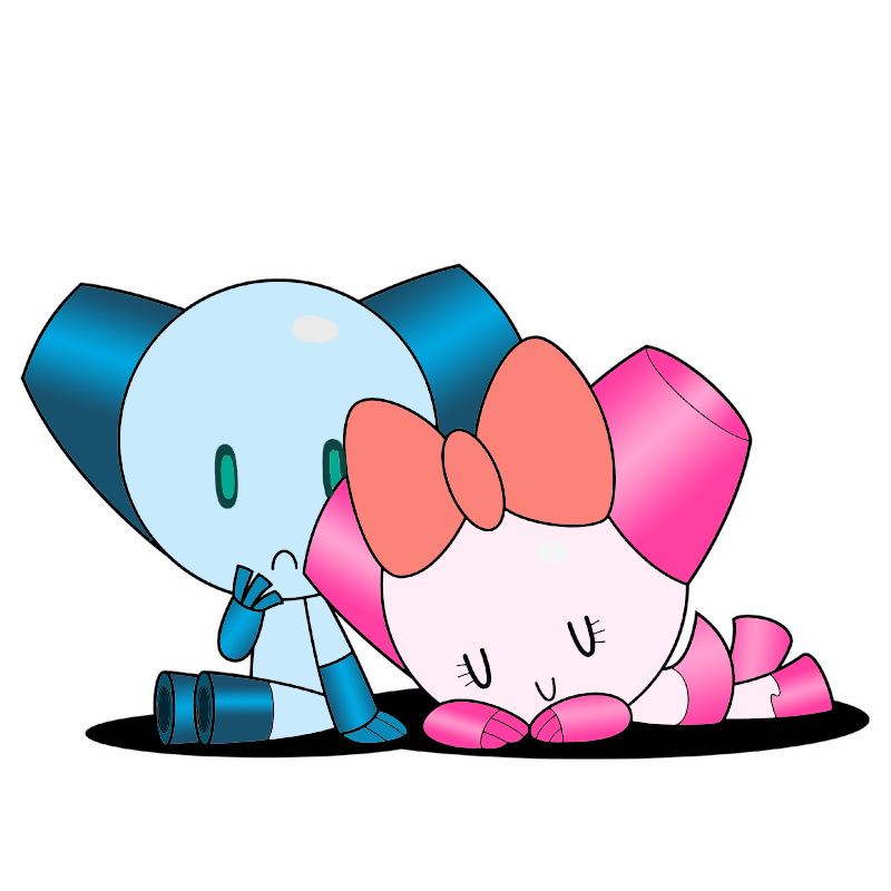 Robotboy e Robotgirl comendo juntos PNG transparente - StickPNG
