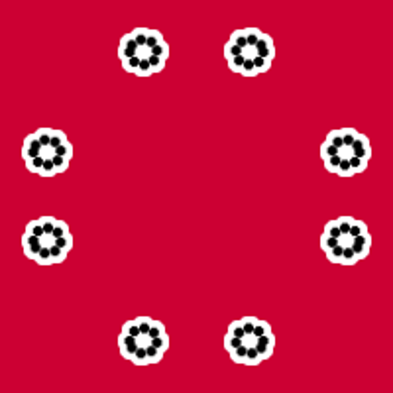 Symmetrical Floral Pattern Design - Red Background Graphic