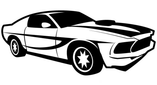 black and white race car clip art