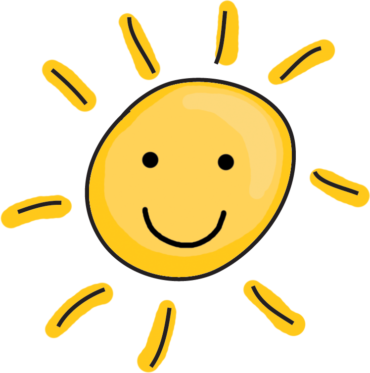 Happy Sun Illustration - Bright & Friendly Clipart for Kids and Education
