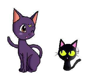 Luna and Kuroneko by Anime-Cats-Club on Clipart library