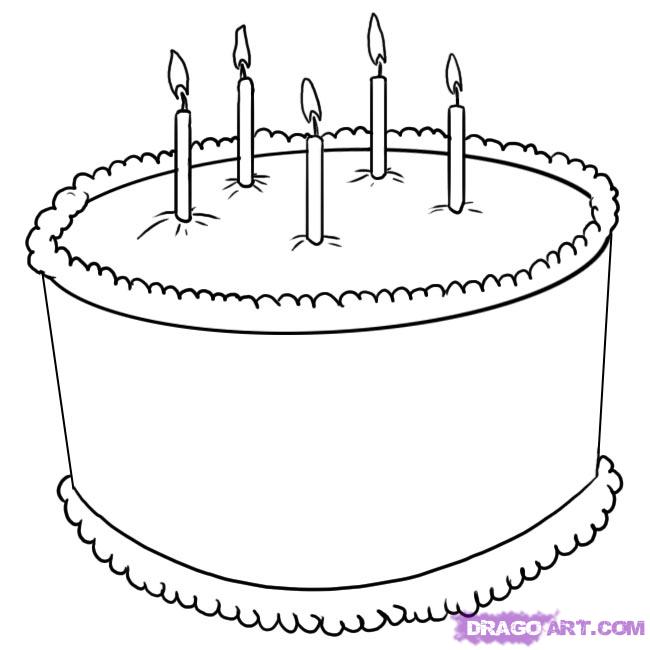 Fancy Triple Cake Drawings Cake Drawing, Drawings, - Fancy Birthday Cake  Drawing, HD Png Download - kindpng