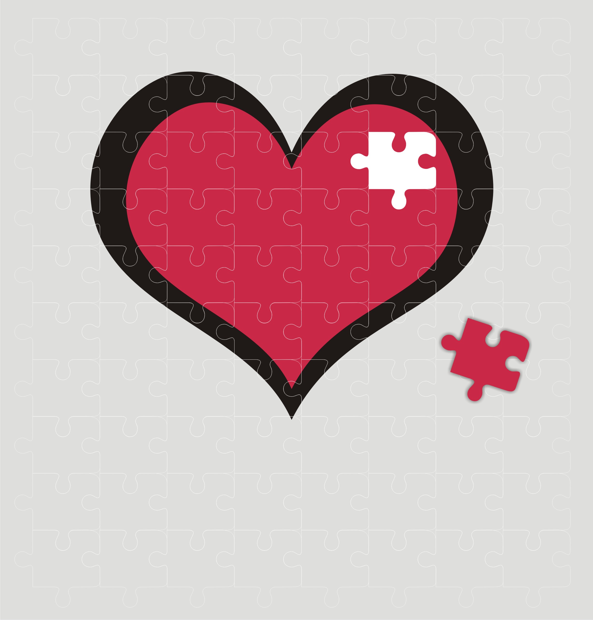 Puzzle Heart Vector by Markhal on Clipart library