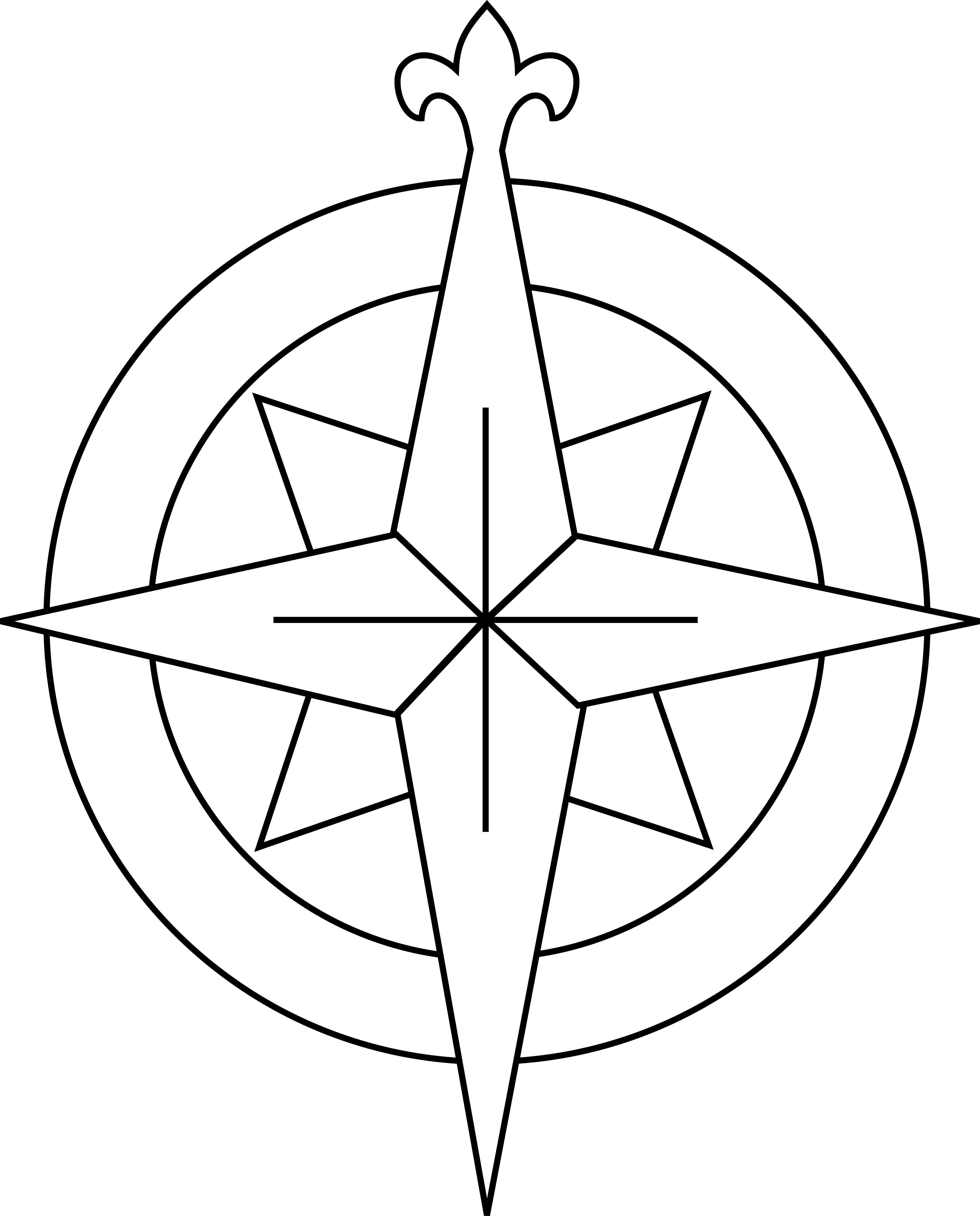compass rose black and white
