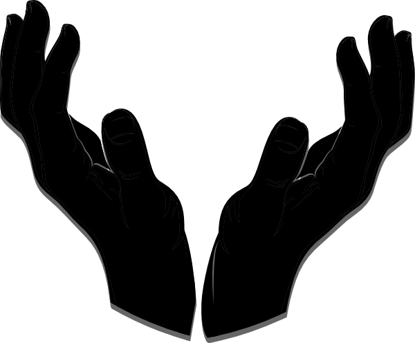 open hand silhouette vector