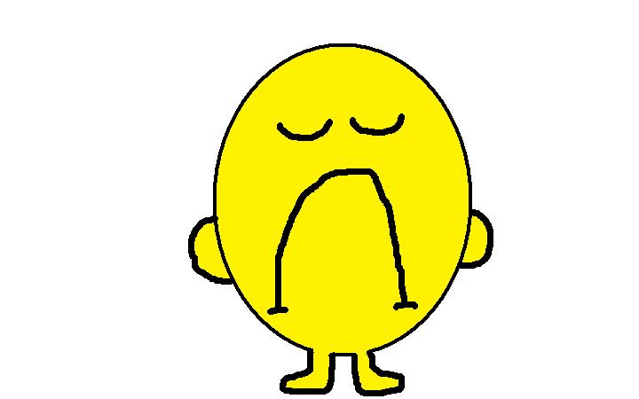 Yellow Yawning Cartoon Character - Expressive Emoji-Style Illustration