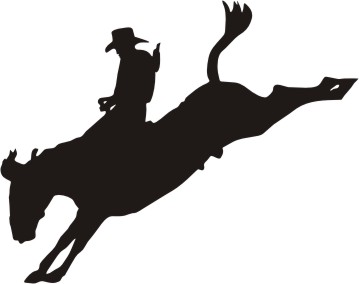 bucking horse silhouette vinyl window decal 6 x 5 - Clipart library 