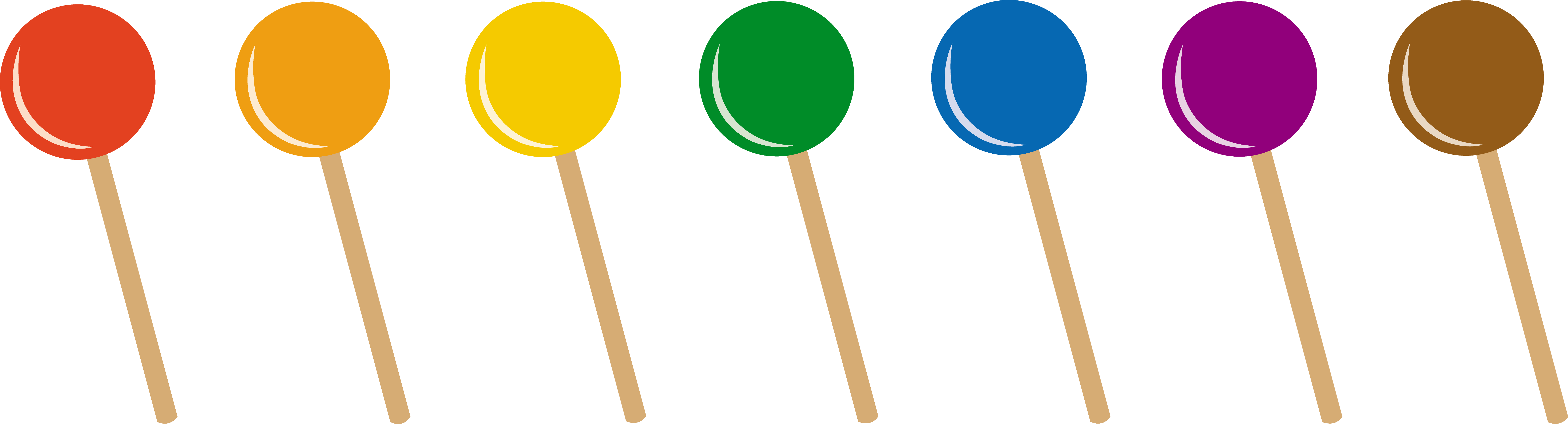 Lollipops in Seven Flavors - Free Clip Art