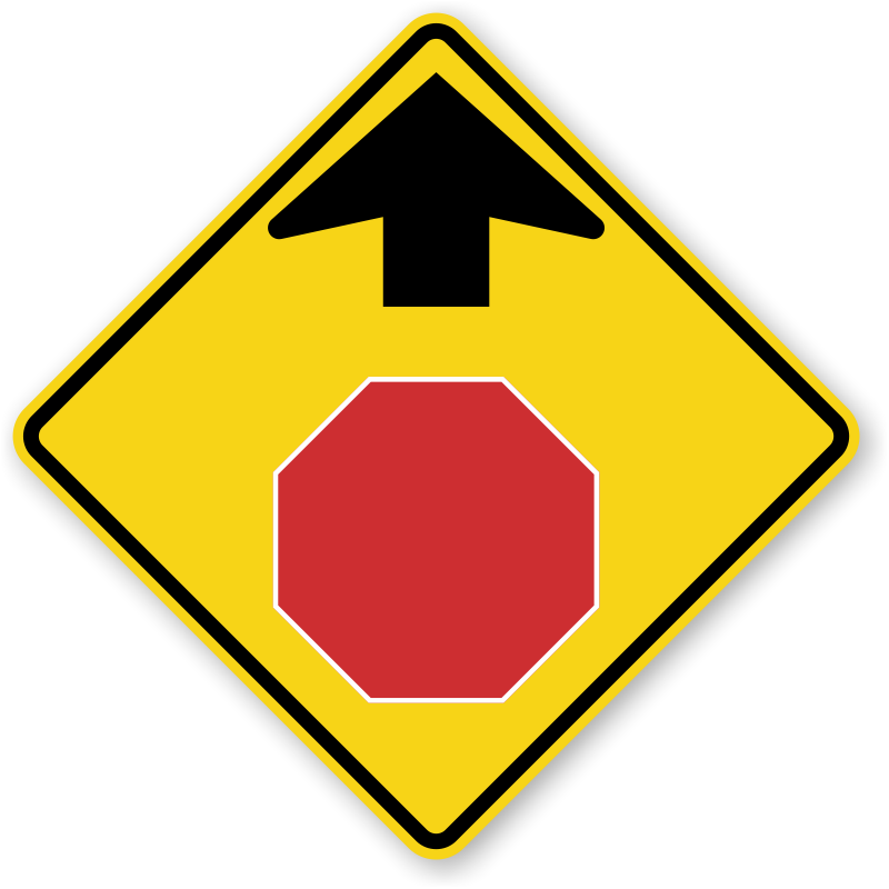 stop sign ahead sign - Clip Art Library