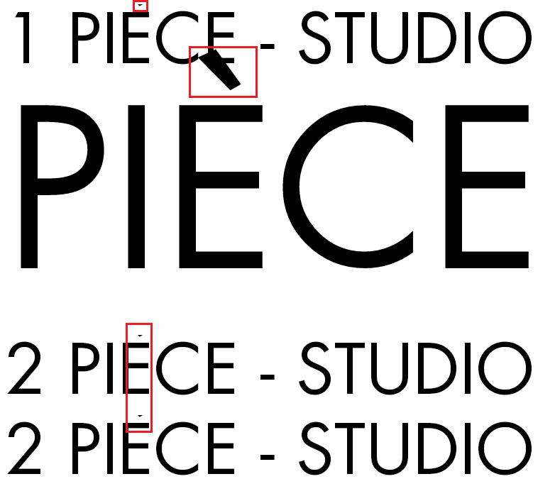 1 Piece vs 2 Piece Studio - Typography Design Comparison