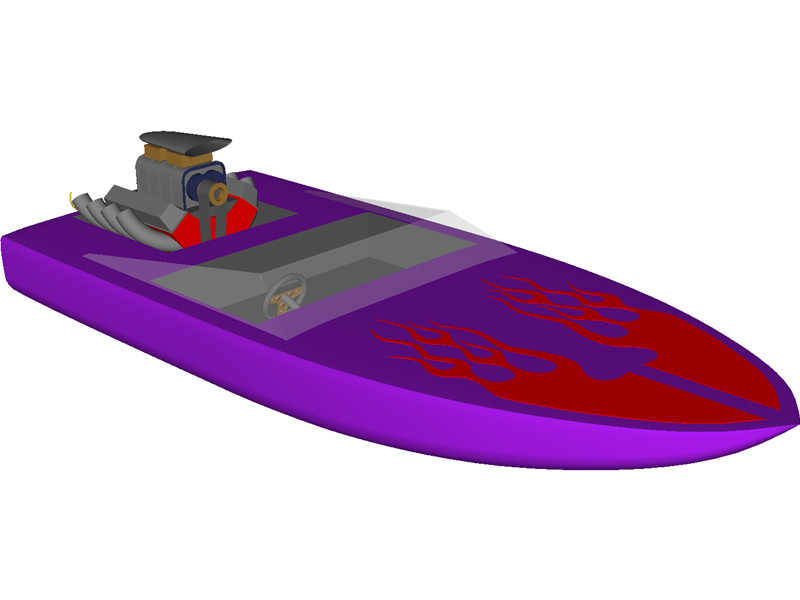 Speed Power Boat 3D Model Download | 3D CAD Browser