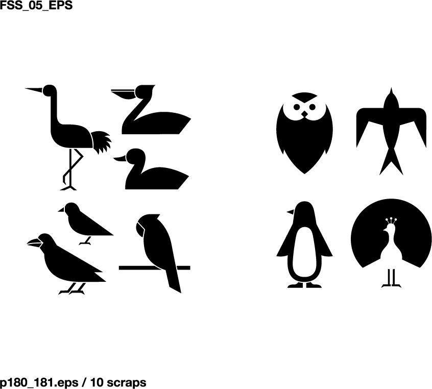 Various elements of vector silhouette animal silhouettes 49 