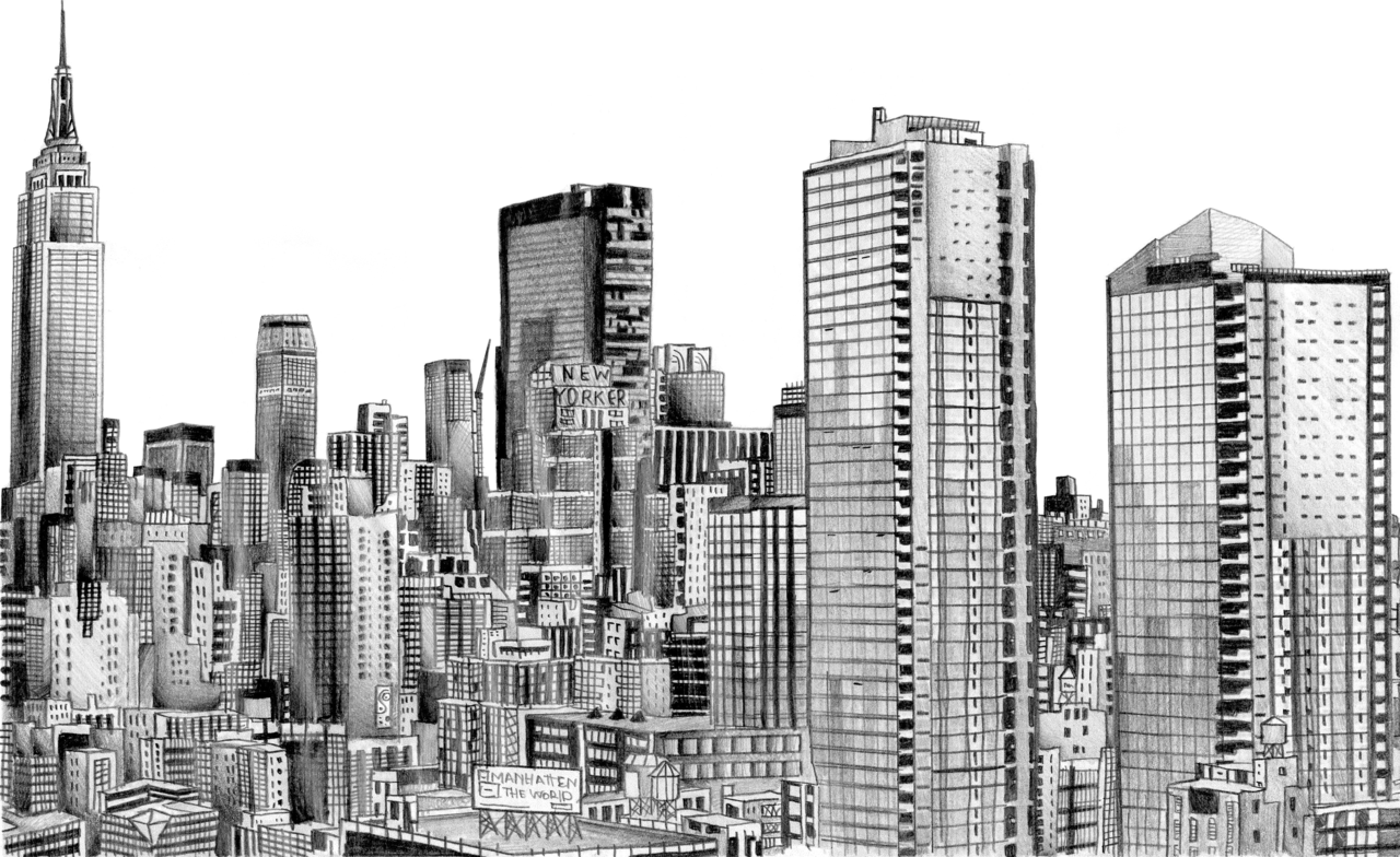 New York Skyline Drawing - Gallery