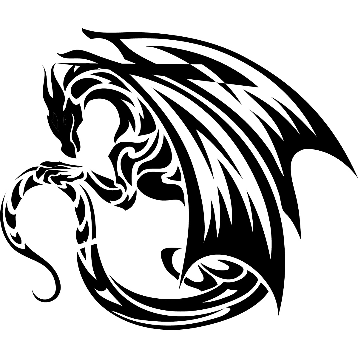 celtic dragon dragon silhouette - Clip Art Library