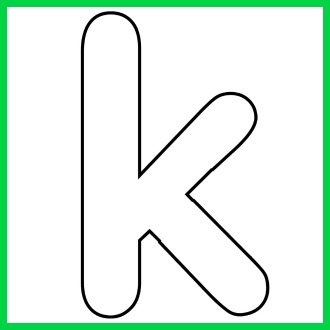 small letter k for colouring - Clip Art Library