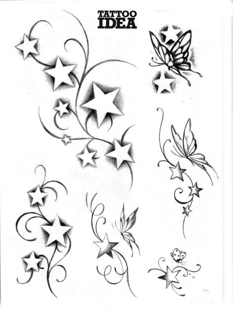 shooting star tattoo designs - Clip Art Library