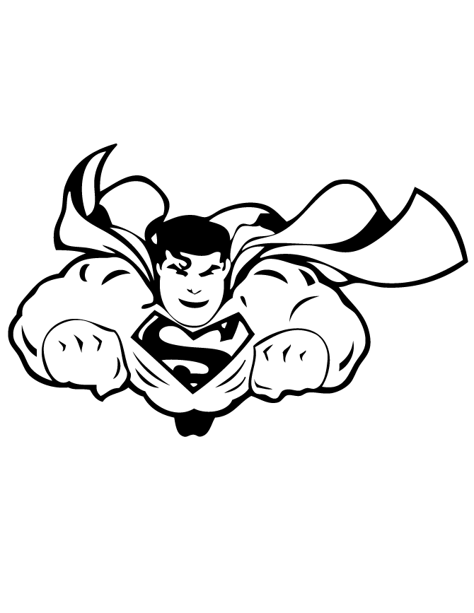 superman clipart black and white